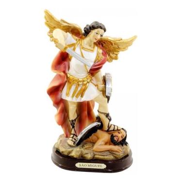 Imagem de Estatua Imagem São Miguel Arcanjo 21cm  Enfeite Resina - Tascoinport, 