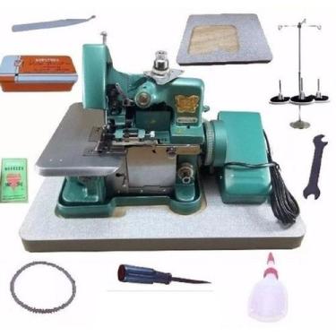 Imagem de Overlock Portátil Semi Industrial+tabua- - Butterfly, Verde, 110V