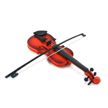 Imagem de Violino Infantil Musical Marrom Com Arco 4 Cordas Madeira - Yeet