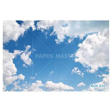 Imagem de Papel De Teto Céu Azul Nuvem Branca Dia Manhã 3,5M Rof10 - Você Decora