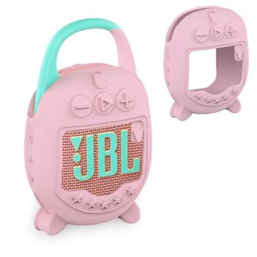 Imagem de XEGIMOR Capa de silicone compatível com alto-falante Bluetooth ultra portátil JBL Clip 5, capa macia para acessórios de alto-falante JBL Clip 5 (apenas capa) (rosa)