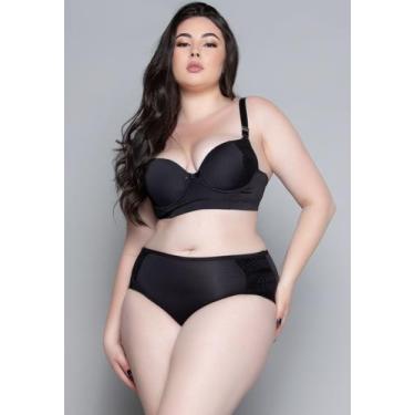 Imagem de Conjunto Lingerie Plus Size Luxo Com Bojo - WLS Modas, L, Preto