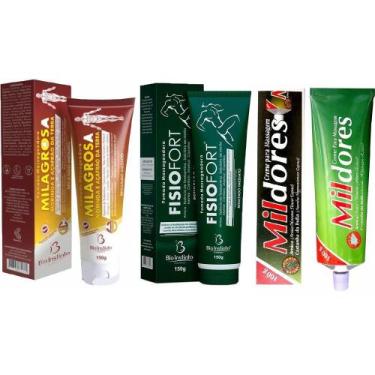 Imagem de Kit Dores Musculares Pomada Milagrosa + Fisio Fort + Mil Dores - Bio I