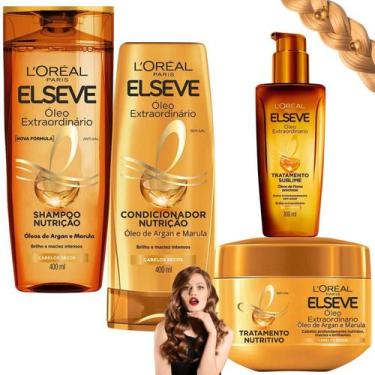 Imagem de Kit Oleo Extraordinário Elseve Loreal Paris Tratamento Cabelos Secos 4