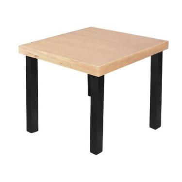 Imagem de Mesa de Jantar Catarina Rústica Quadrada 80cm Madeira Maciça - Natural