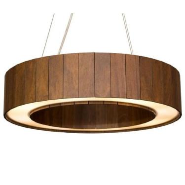 Imagem de Pendente Anel Fechado de Madeira imbuia escura - My Lamp Store