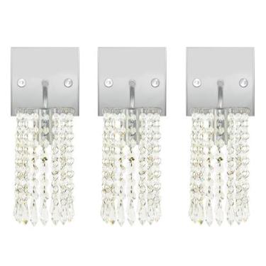 Imagem de Kit 3 Arandelas De Cristal Acrilico Clearcrillic Quadrada! - MARRYLUZ