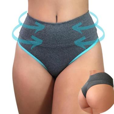 Imagem de Kit 6 calcinha fitness cós alto fio duplo viére lingerie, XG, Cinza