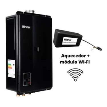 Imagem de Aquecedor a Gás Rinnai E33 Preto GN + Modulo Wi Fi