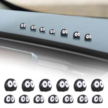 Imagem de Gjinxi Acessórios de fuligem Sprite de 40 peças, interior automotivo de anime fofo para painel, espelho retrovisor, decoração de estúdio Ghibli, ornamento engraçado para interior de carro