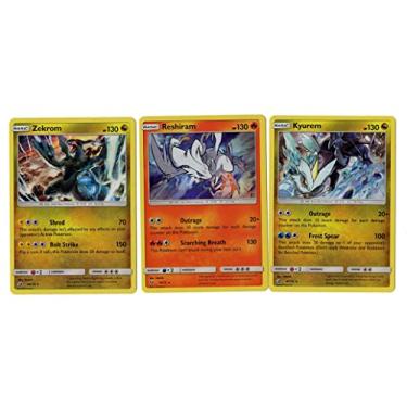 Imagem de Pokémon Kyurem Reshiram Zekrom - Dragon Majesty - Shining Legends - Foil - Carta Colecionável