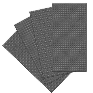Imagem de WALWAL 4-Pack Classic Baseplates,Durability 5" x 10" Building Brick Base Plates, Compatible with All Major Brands, Ideal for DIY Tabletop & Play Wall(Dark Gray)