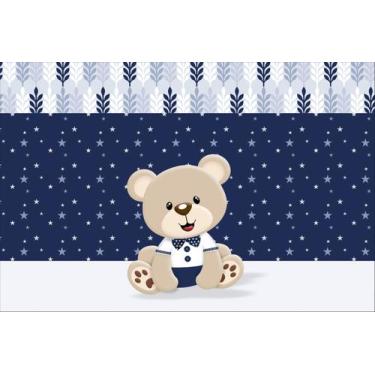 Imagem de Painel de Lona Ursinho Baby Conjunto de estrelas fundo azul escuro - F
