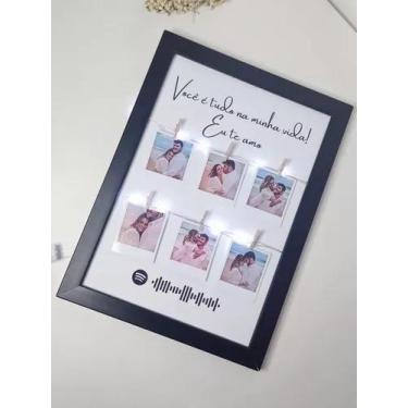 Imagem de Quadro Personalizado Com 6 Fotos Polaroids E Led - Loja Dinka