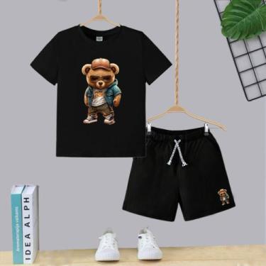 Imagem de Conjunto infantil ursinho - Mc kids , Preto, 16
