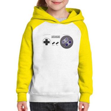 Imagem de Moletom Infantil Super Nintendo SNES Gamepad - Foca na Moda, Branco, A