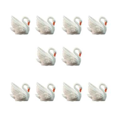 Imagem de Kit 10 mini Cisne Brancos Maquetes, Mini Mundos, Terrário - Mad Maker