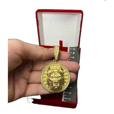 Imagem de Pingente pitbull redondo gg - banhado a ouro 18k - ToJoia18k