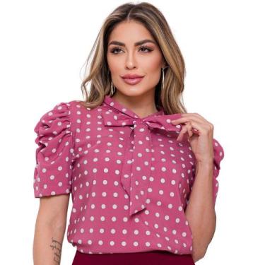 Imagem de Blusa Camisa Evangélica Social Bolinha Poa Com Laço Princesa - Look Mo