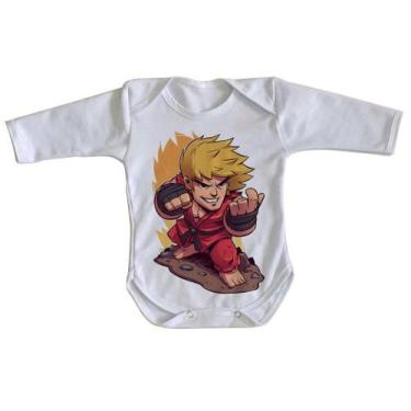 Imagem de body nenê criança roupa bebê manga longa Ken Street Fighter  - Empório