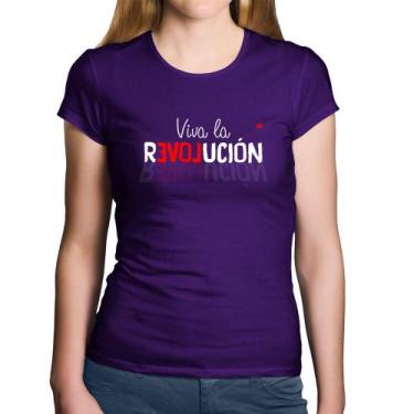 Imagem de Baby Look Algodão Viva la Revolución - Foca na Moda, Roxo, G