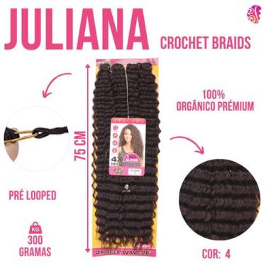 Imagem de Aplique De Cabelo Orgânico Cacheado P/ Crochet Braids 75Cm 300Gr -Juli