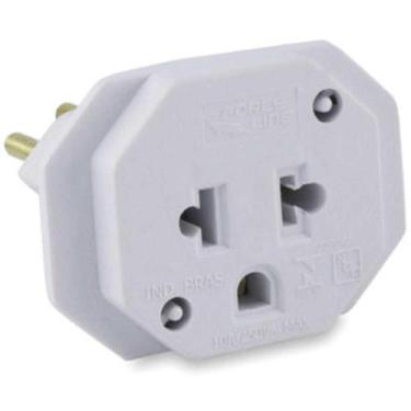 Imagem de Adaptador para Tomada Universal 2P+T 10A Bivolt Branco - Force Line