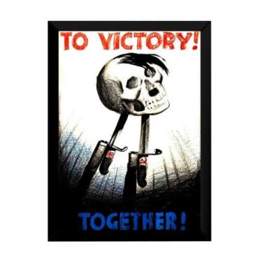 Imagem de Quadro Cartaz Comunismo Guerra Arte Antnazi Moldurado - Fanarte