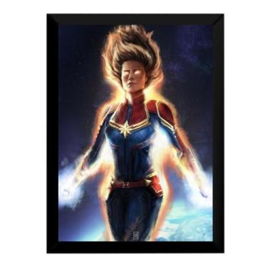 Imagem de Quadro Capitã Marvel Vingadores Ultimato Arte Moldurada 2019 - Fanarte