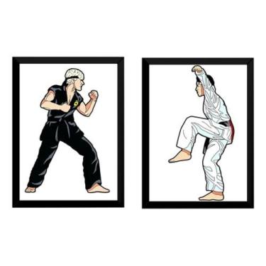 Imagem de Kit 2 Quadros A4 Johnny Vs Daniel Arte Cobra Kai Karatê Kid - Fanarte