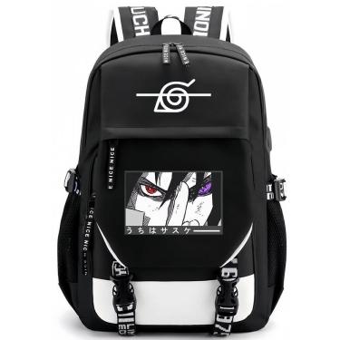 Imagem de Mochila Huoying Naruto Sasuke de couro PU de grande capacidade