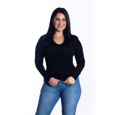 Imagem de Blusa Feminina Manga Comprida Segunda Pele De Frio Gola V - Maranne, P