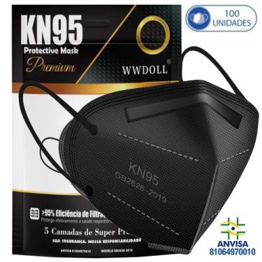 Imagem de 100Un Máscaras Descartáveis KN95 PFF2 WWDoll c Código Anvisa