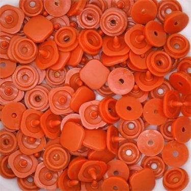 Imagem de Botão de Pressão Quadrado Plástico 15mm - 50 Unidades - Ritas, LARANJA