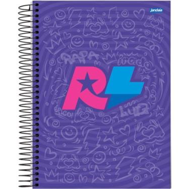 Imagem de Jandaia - Caderno Espiral Universitário Capa Dura 10 Matérias 160 Fls Rafa e Luiz Fundo Roxo