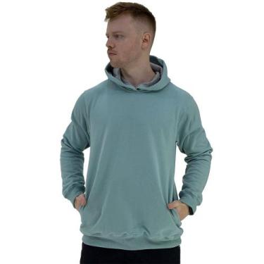Imagem de Blusa Moletom Masculino MXD Conceito Bolso Lateral Azul Bebê Sem Estam