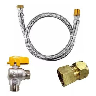Imagem de Kit Instalação Gás Encanado Mangueira 1 Metro Fogão Cooktop - Rama