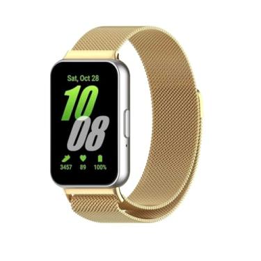 Imagem de Pulseira Magnética de Metal Milanês para Samsung Galaxy Fit 3 (Dourado, Galaxy Fit3)