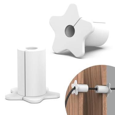 Imagem de Bucha de parede para cabo ethernet Starlink dishy, furo de parede pequeno de 1,5 cm, alimentação através da bucha para kit de montagem Star Link, orifícios de arame para móveis (branco, 2 peças)