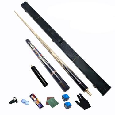 Imagem de Taco de sinuca de madeira de freixo de 147 cm, taco de sinuca, taco de sinuca profissional para esportes de mesa de sinuca, bar de bilhar de madeira (B taco de sinuca + acessórios + caixa de tacos, 10