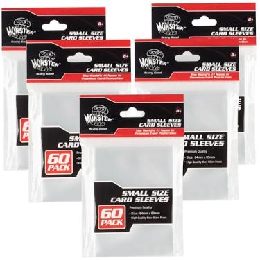 Imagem de Monster Protectors Capas de cartão ultra transparentes, pacote com 300 para cartões colecionáveis de tamanho pequeno (64 mm x 89 mm), compatível com Yugioh e TCG colecionáveis, cartões esportivos -