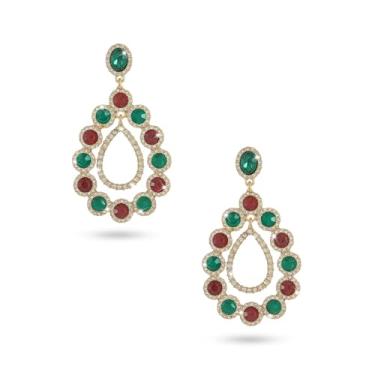 Imagem de Brincos pendentes de Natal para mulheres | Brincos de guirlanda de Papai Noel com urso de árvore de Natal | Acessório de Natal para presentes festivos, Strass, Strass