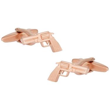 Imagem de Abotoaduras de armas douradas com caixa de apresentação Cuff-Daddy