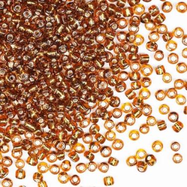 Imagem de Grânulos de sementes a granel 200 gramas cerca de 3380 peças, 4 mm 6/0 contas de vidro marrom para fazer brincos, pulseiras, pingentes, joias de cintura, contas de sementes artesanais DIY (núcleo de