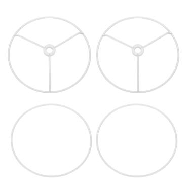 Imagem de PATIKIL Anel de abajur de 15,2 cm, 2 conjuntos de abajur de metal, armação de arame, moldura de abajur, faça-você-mesmo, anel forte, suporte para abajur de mesa, branco
