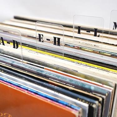 Imagem de sdroceRyaM Divisor de discos de vinil A-Z LP Cartão separador de discos de vinil separador alfabeto dupla face cartões de classificação para armazenamento de prateleira de discos de vinil (vertical)