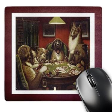 Imagem de 3dRose Foto emoldurada do mouse pad famoso vintage Gambling Dogs.jpg, 8" x 8" (mp_98580_1)
