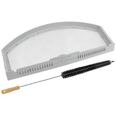 Imagem de Techecook WE03X23881 Filtro de fiapos de substituição para secadora GE Hotpoint 4476390 AP6031713 PS11763056 EAP11763056 gtd33eask0ww gtd65gbsj3ws gtd42easj2ww - Inclui 1 x WE003x23881 filtros de fiapos para secadora + 1 escova
