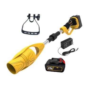 Imagem de IEUDNS Soprador de folhas sem fio, soprador de neve com tubo, ergonômico, dobrável, portátil, soprador de folhas elétrico para fazendas, gramado, jardim, Amarelo