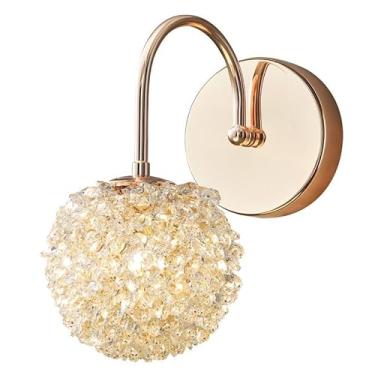 Imagem de Luminárias de parede de cristal simples e modernas, arandelas de LED douradas, círculo longo, faixa longa, sala de jantar, quarto, ambiente, luz de parede para sala, corredor, cozinha, estud